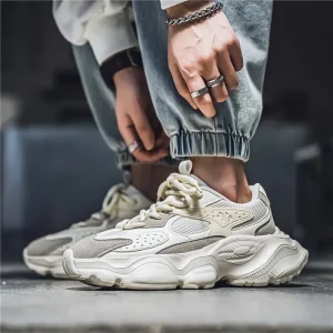 Sports Casual Men Shoes Anti Slip Wear-Resistant Trendy Breathable Outdoor Running Soft Platform Soles Comfort Male Sneakers