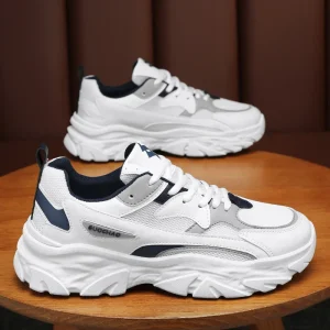 Men's Shoes Mesh Breathable Casual Shoes Lace Up Platform Sneakers Comfort Running Shoes for Men Trainer Tenis Masculino