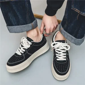 2025 Men Sneakers Fashion Fall New Canvas Shoes Classic Breathable Canvas Casual Shoes Pattern Lace Up Vulcanized Shoes For Men